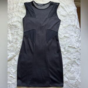 Black mini dress with chiffon cut outs